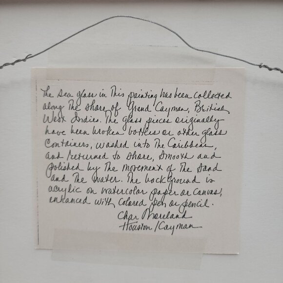 Unique Handcrafted Sea Glass Art Watercolor Cayman Islands Fish Beach Lover - Picture 4 of 9